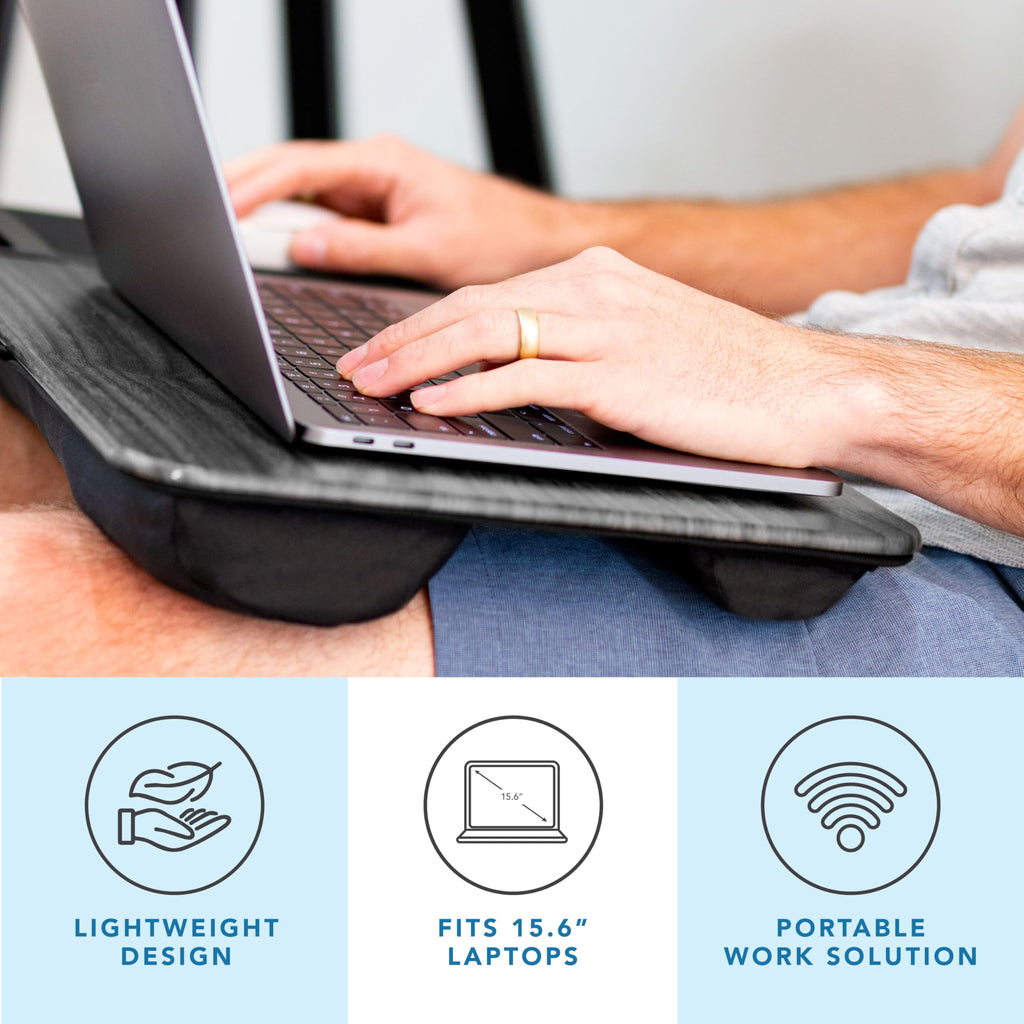 LAPGEAR Home Office Pro Lap Desk - Black Carbon, Fits 15.6” Laptops