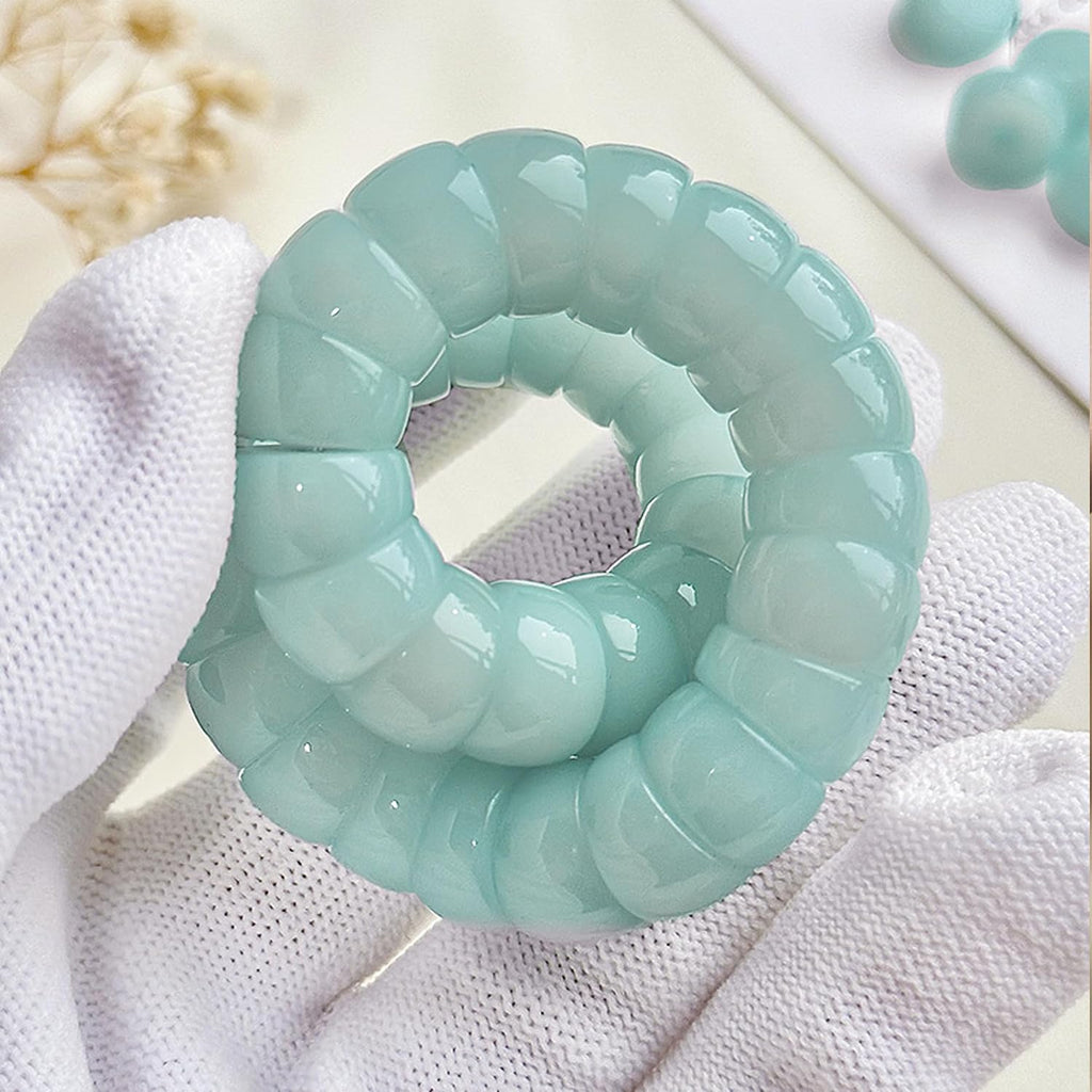 MUDI Bracelet, Natural Bodhi Seed Bracelets Zen Fidget Stretch Bracelets Alleviate Anxiety Stress Protection Healing Stretch Bracelet Fingertip Rotation Sensory Beaded Good Luck Jewelry for Women Men