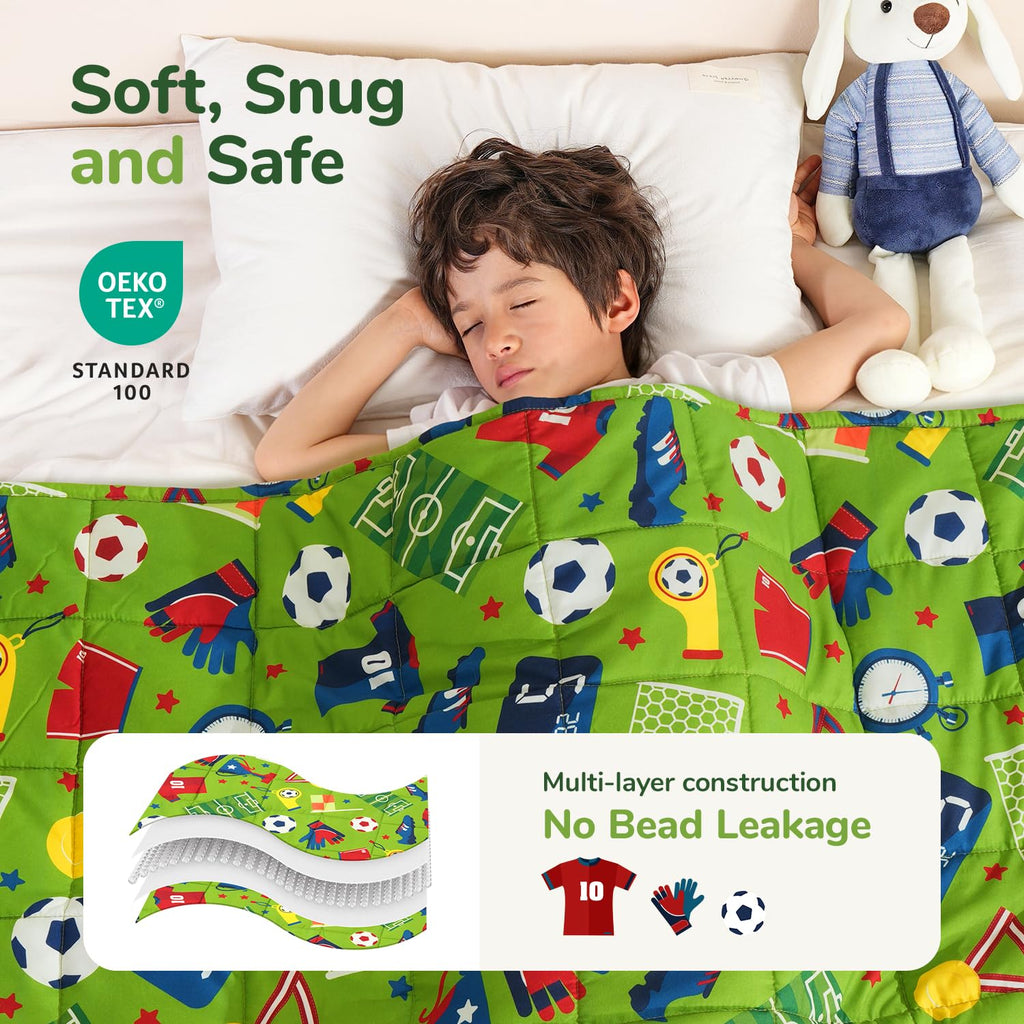 Sivio Weighted Blanket 5lbs, Blue Dinosaur Cooling Weighted Lap Blanket, Breathable Heavy Throw Blankets for Sleeping, Washable, 36"x48"