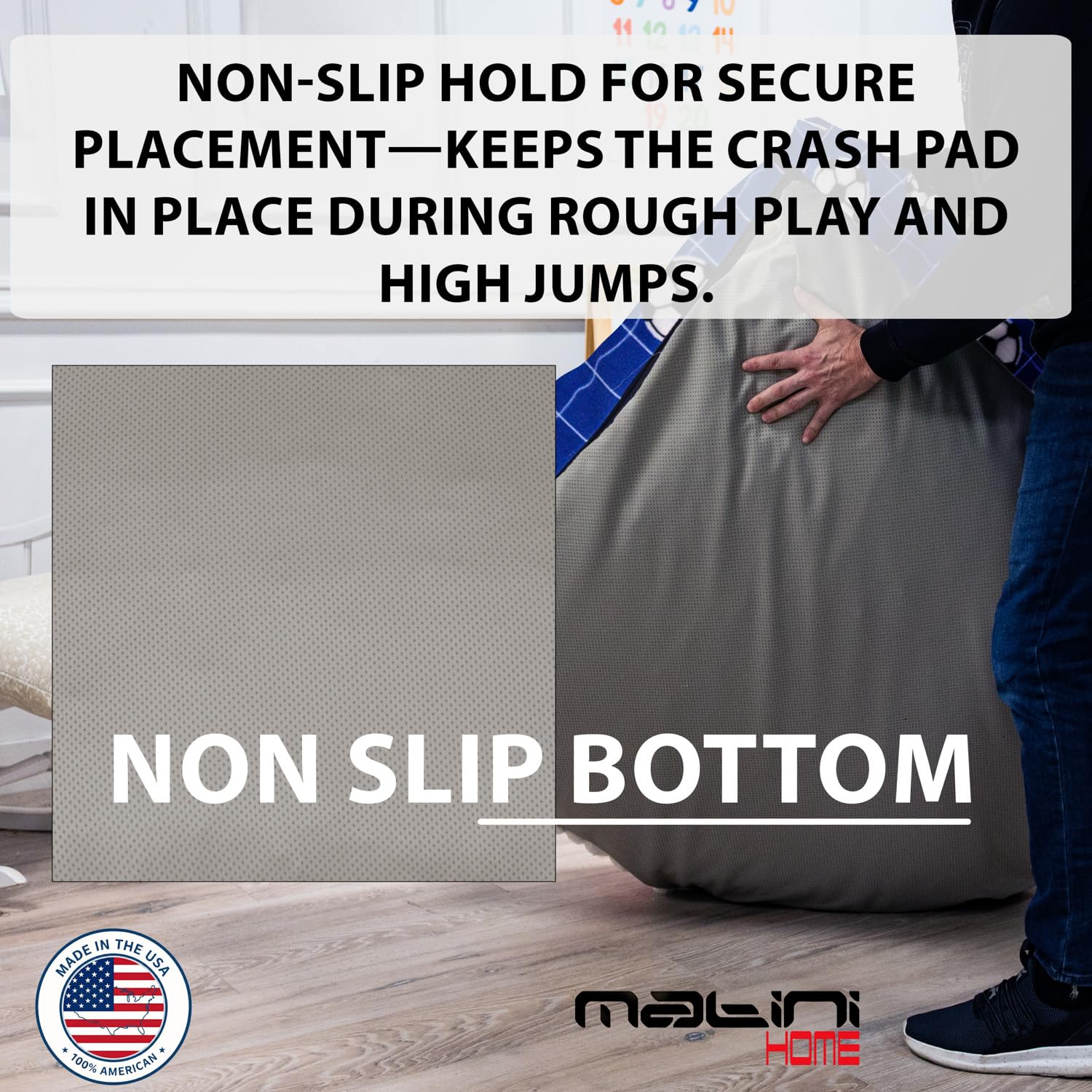 Matini Home Crash Pad - Sensory Pad with Cover Foam Blocks for Kids and Adults, Ideal Gymnastics Equipment to Jump, Play or Relax - Grey White 36" X 36"