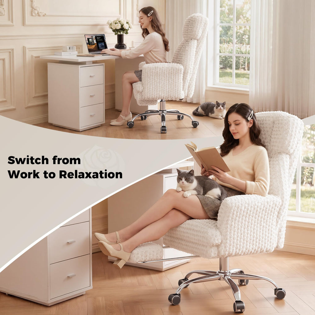 Big and Tall Office Chair, Flip Armrests for Pets & Cross Legged Sitting, Executive Ergonomic Computer Gaming Chair with Foot Rest, Premium Tech Fabric Wide Seat Reclining Desk Chair