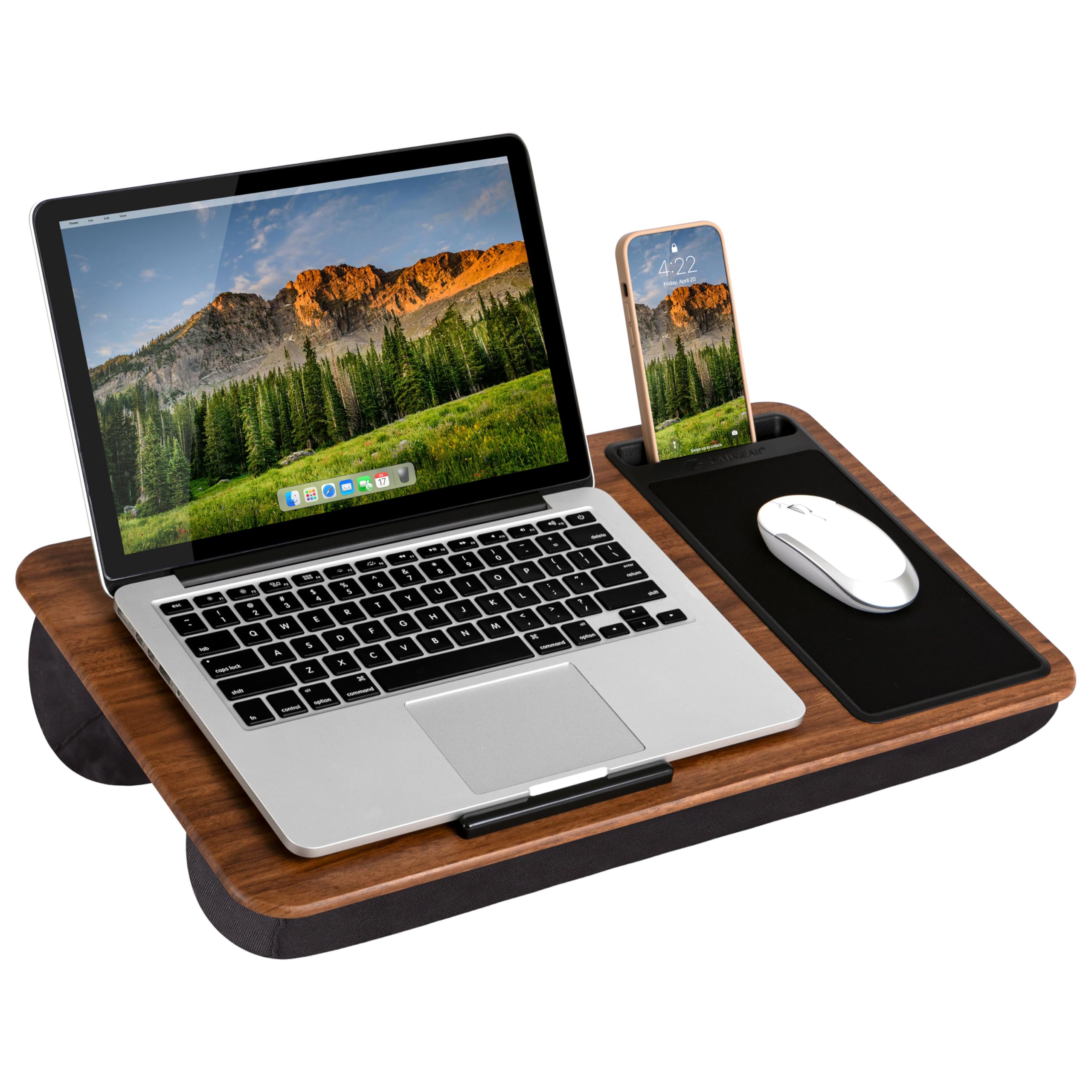 LAPGEAR Home Office Pro Lap Desk - Black Carbon, Fits 15.6” Laptops