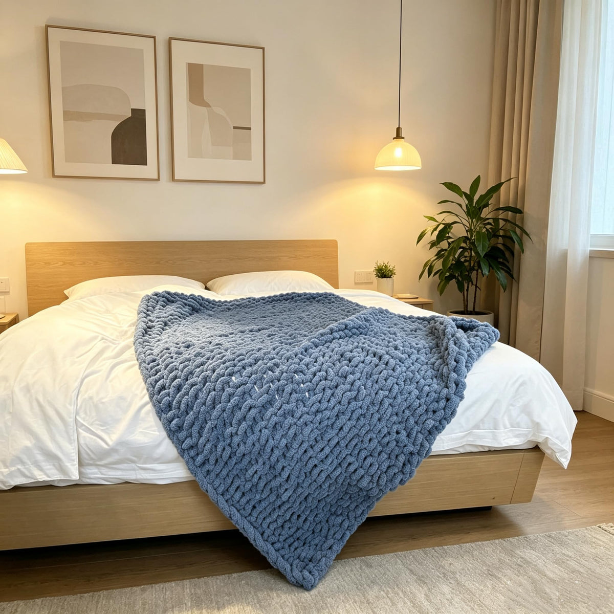Soft Chunky Knit Throw Blanket for Couch, Cozy Warm Knitted Blankets | Hand Knit with Jumbo Chenille, Lightweight Warm Fluffy Decor for Women, Mom, Her & Girls, Sofa, Chair, Bed, 40"×40" (Gray)