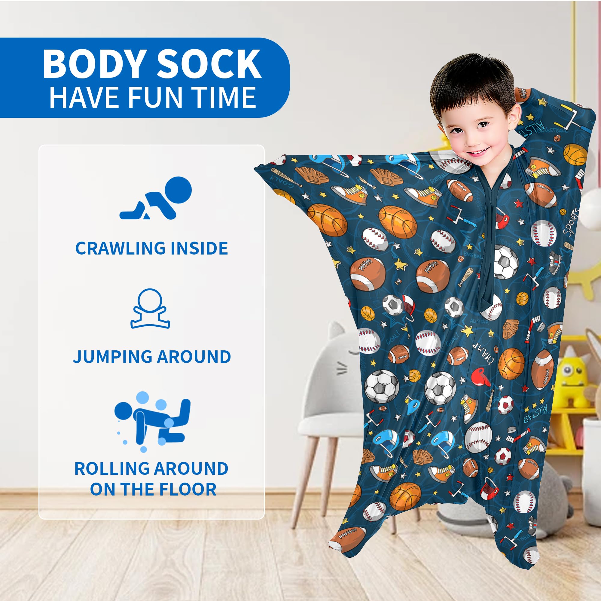 Sensory Sock Body Sock,X-Large | Stretchable Sensory Sack - Help Kids Relax and Focus - ADHD and Improve Sensory Full Body Sock for Kids