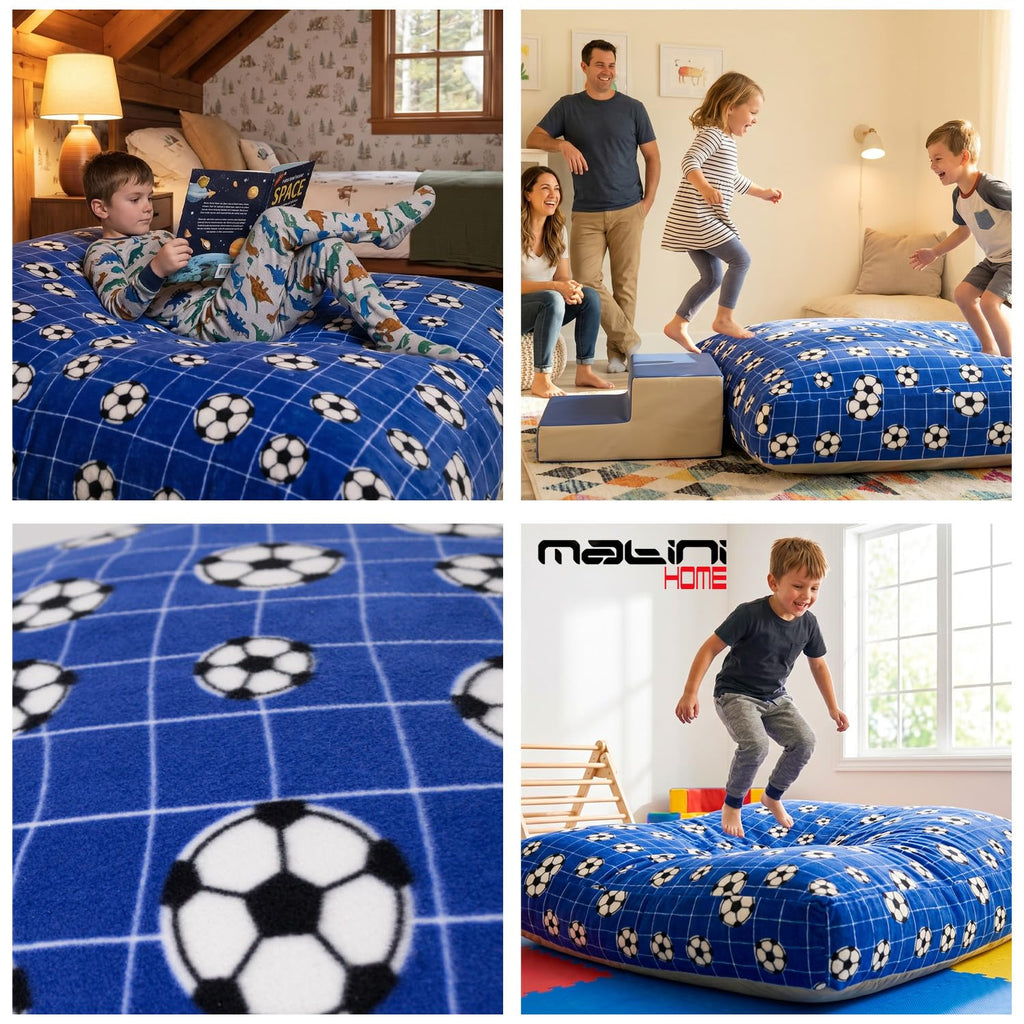 Matini Home Crash Pad - Sensory Pad with Cover Foam Blocks for Kids and Adults, Ideal Gymnastics Equipment to Jump, Play or Relax - Grey White 36" X 36"