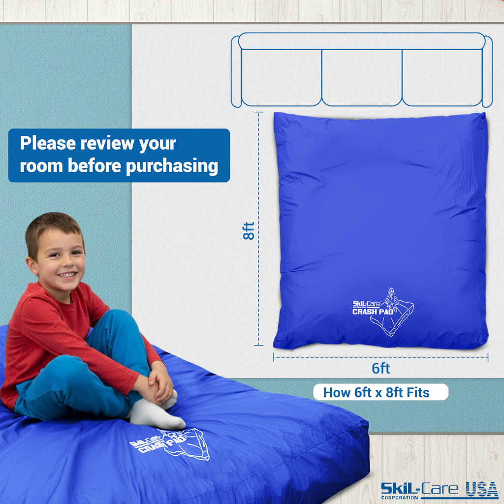 Skil-Care Crash Pad for Kids | Sensory Crash Mat for Active Play | High-Density & Soft Foam Blocks Landing Zone | Kids Jumping Pillow for Indoor & Outdoors Use with Durable Nylon Cover - 5x5 feet