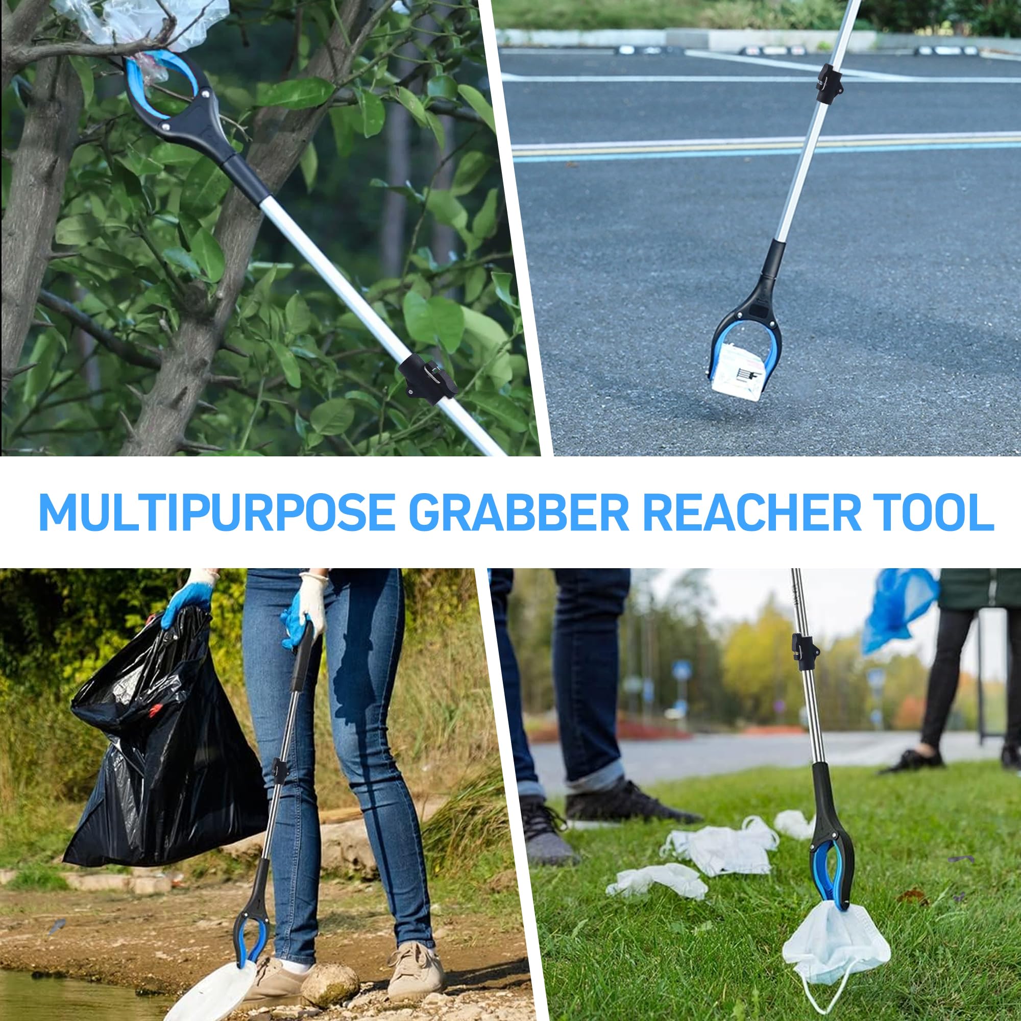 32 inch GrabRunner Heavy Duty(up to 10 lbs) Reacher Grabber Tool with Strong Magnetic (New Pink) 1 Pack