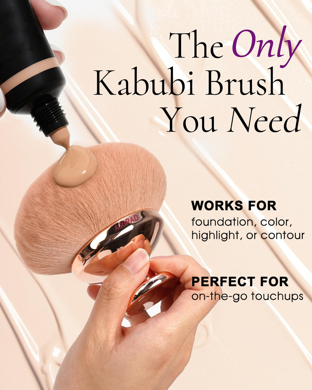 Ultra Large Blend & Blur Kabuki Brush for Body Leg Makeup Tattoo Cover Up Self Tanning, Self Tanner Brush for Self Tan, Back Tanning Applicator for Sunscreen Lotion Bronzers, Body Coverage Perfector