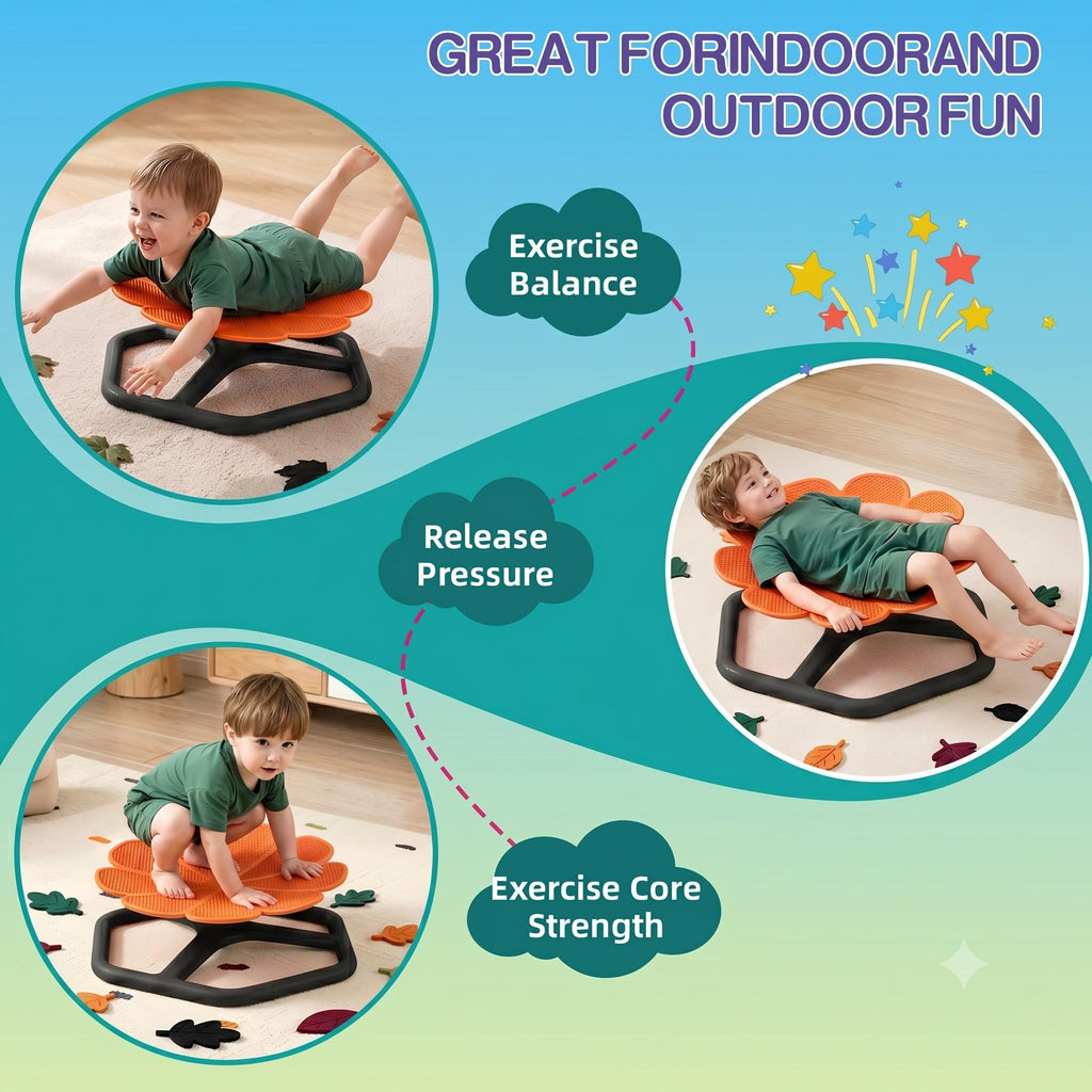 Spinning Chair for Autistic Kids,Sensory Swivel Chair, 220LBS Weight Capacity, Sensory Toy for ADHD & Autism 3-6 Years Children,Training Body Coordination, Metal Base Non-Slip Design (Red)