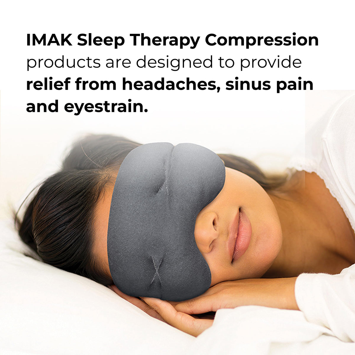 Brownmed Eye Pillow - Compression Eye Mask for Headache Support - Soothes Strain - Eases Sinus Pressure - Cooling - Universal Fit - Breathable Cotton - Washable & Reusable - Black