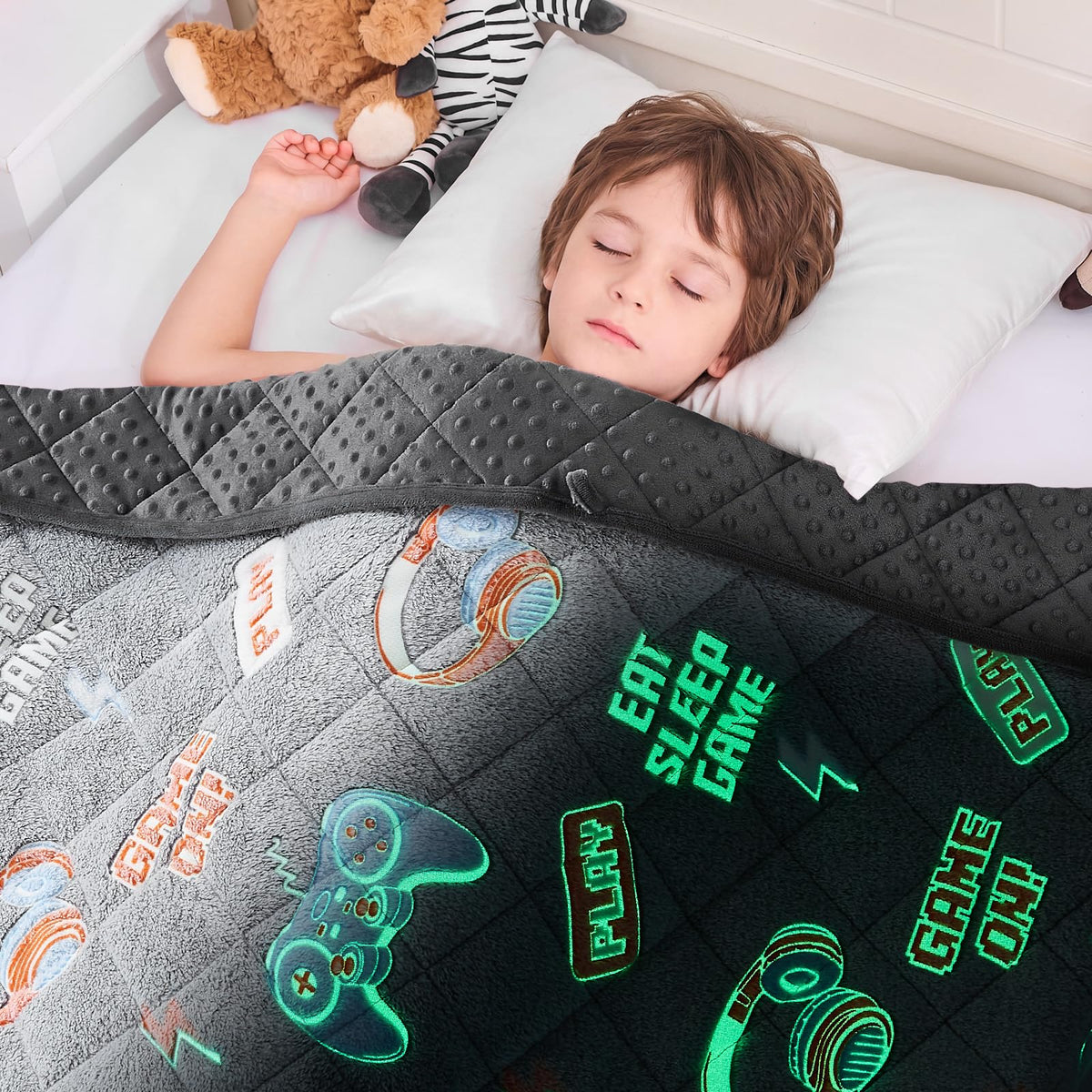 yescool Weighted Blanket Kids 5 Pounds, Minky Kids Blanket Gifts for Boys Girls, Small Weighted Throw Blankets Washable Heavy Blankets, Winter Weighted Comforter for 5 6 7 8 9 Year Old, 36 * 48in