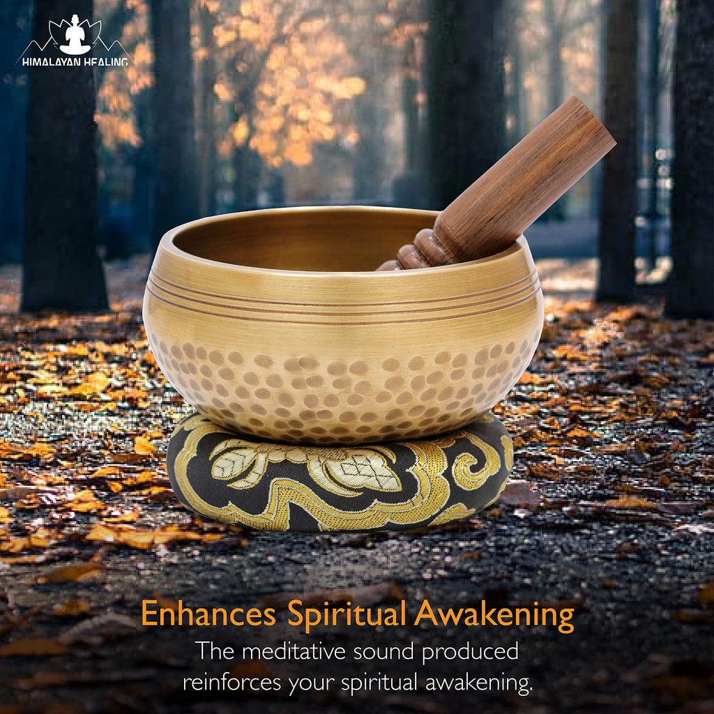 HIMALAYAN HEALING® Tibetan Singing Bowls Set~ Meditation Sound Bowl hand Hammered in Nepal For Yoga, Meditation, Mindfulness, Healing & Chakra balancing~