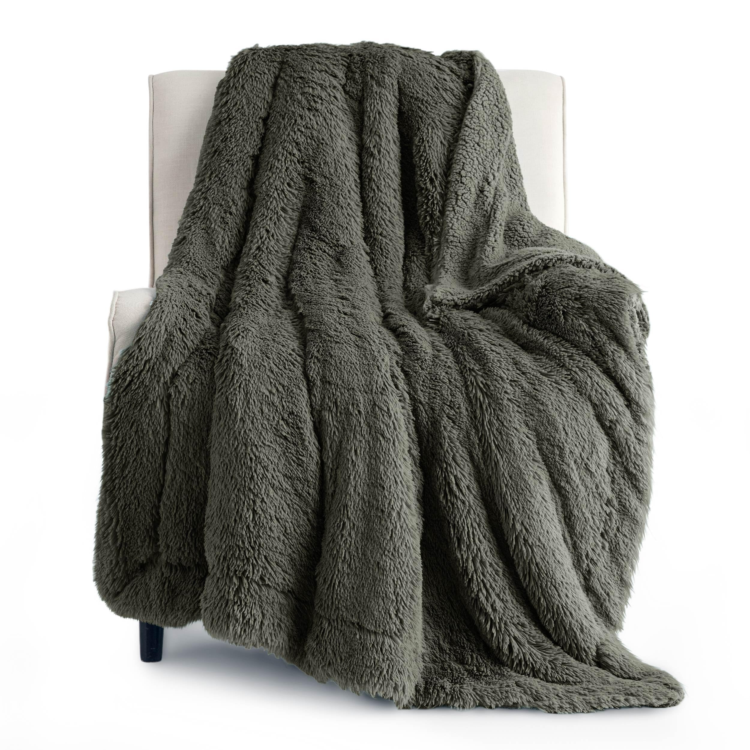 Bedsure GentleSoft Fluffy Fuzzy Faux Fur Throw Blanket for Couch, Soft Sherpa Fleece Cozy Gifts for Women, Plush Bed Blanket Room Decor for Men, Thick Warm Teen Gifts Winter Bedding