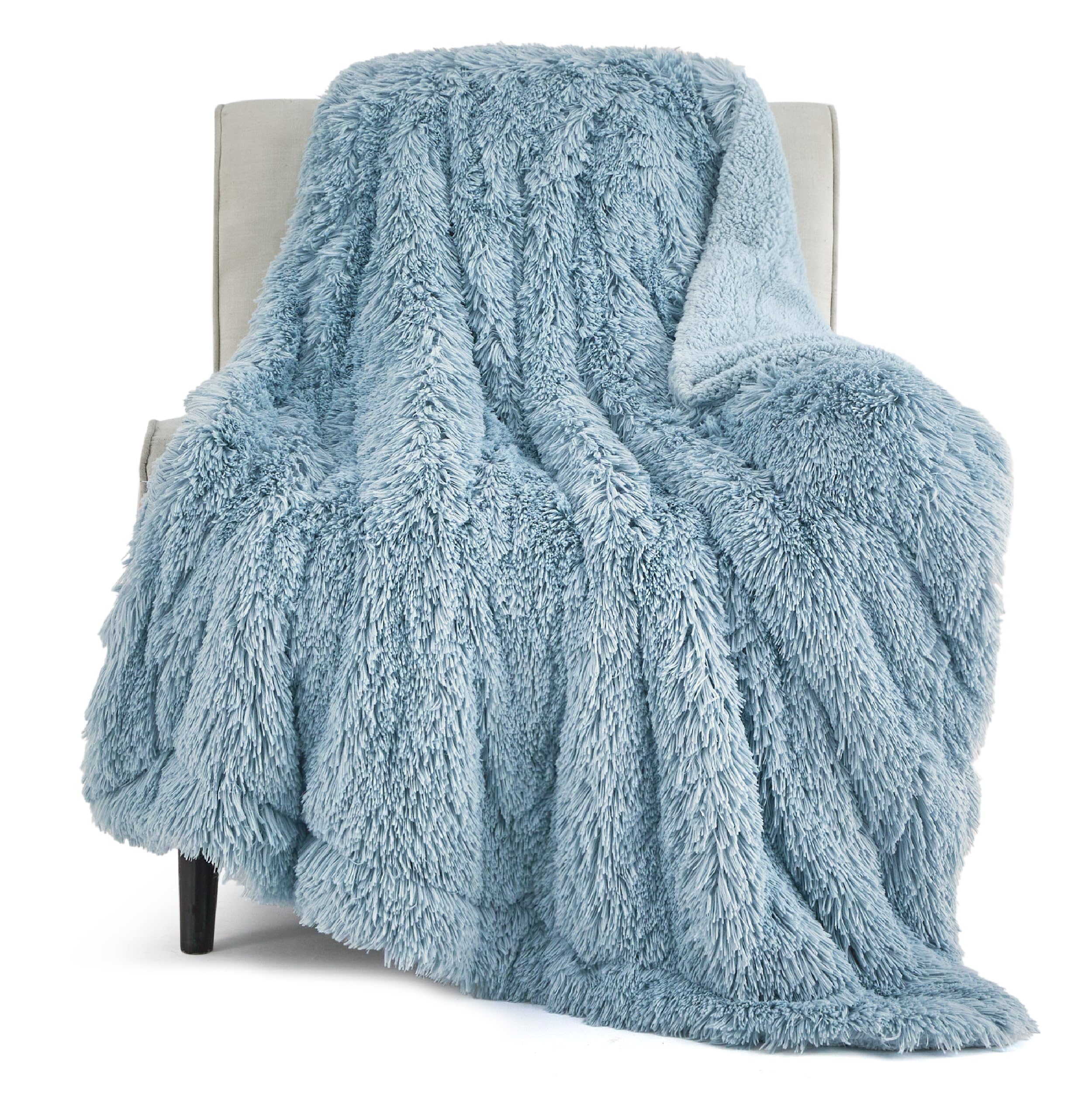 Bedsure GentleSoft Fluffy Fuzzy Faux Fur Throw Blanket for Couch, Soft Sherpa Fleece Cozy Gifts for Women, Plush Bed Blanket Room Decor for Men, Thick Warm Teen Gifts Winter Bedding