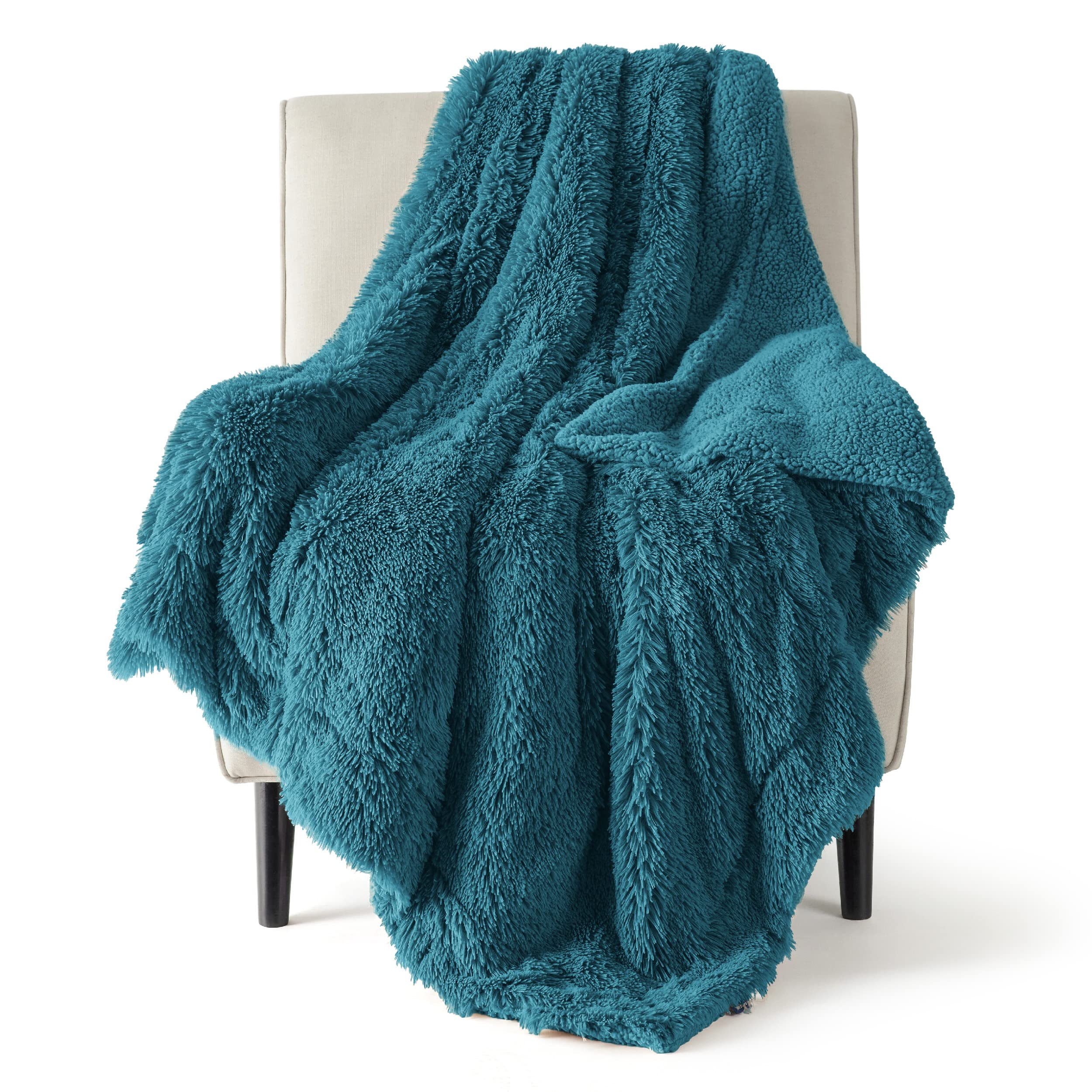 Bedsure GentleSoft Fluffy Fuzzy Faux Fur Throw Blanket for Couch, Soft Sherpa Fleece Cozy Gifts for Women, Plush Bed Blanket Room Decor for Men, Thick Warm Teen Gifts Winter Bedding