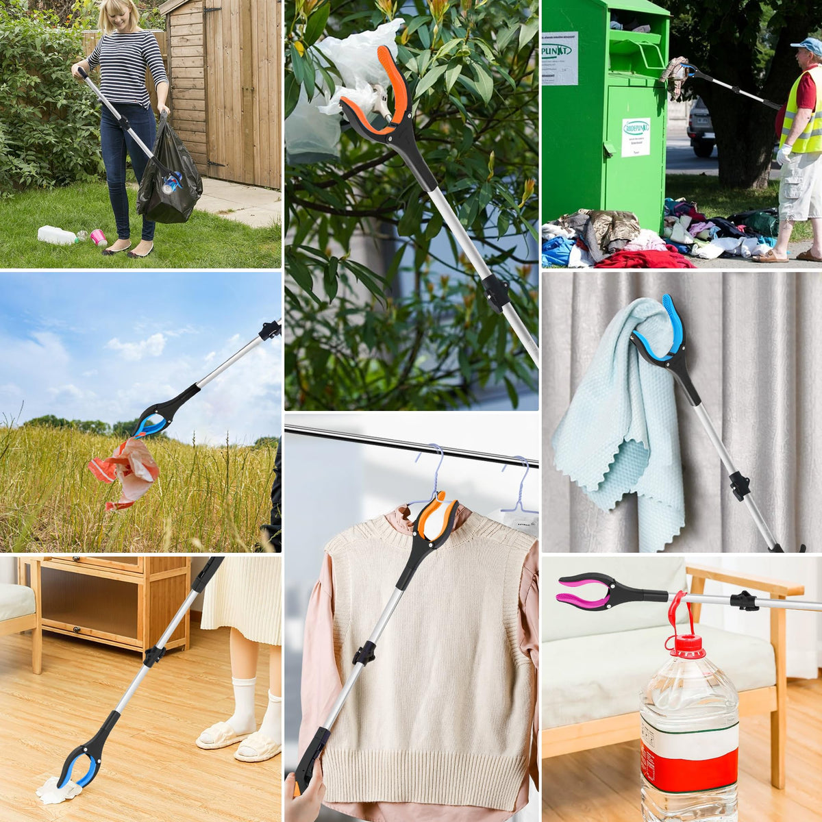 32 inch GrabRunner Heavy Duty(up to 10 lbs) Reacher Grabber Tool with Strong Magnetic (New Pink) 1 Pack
