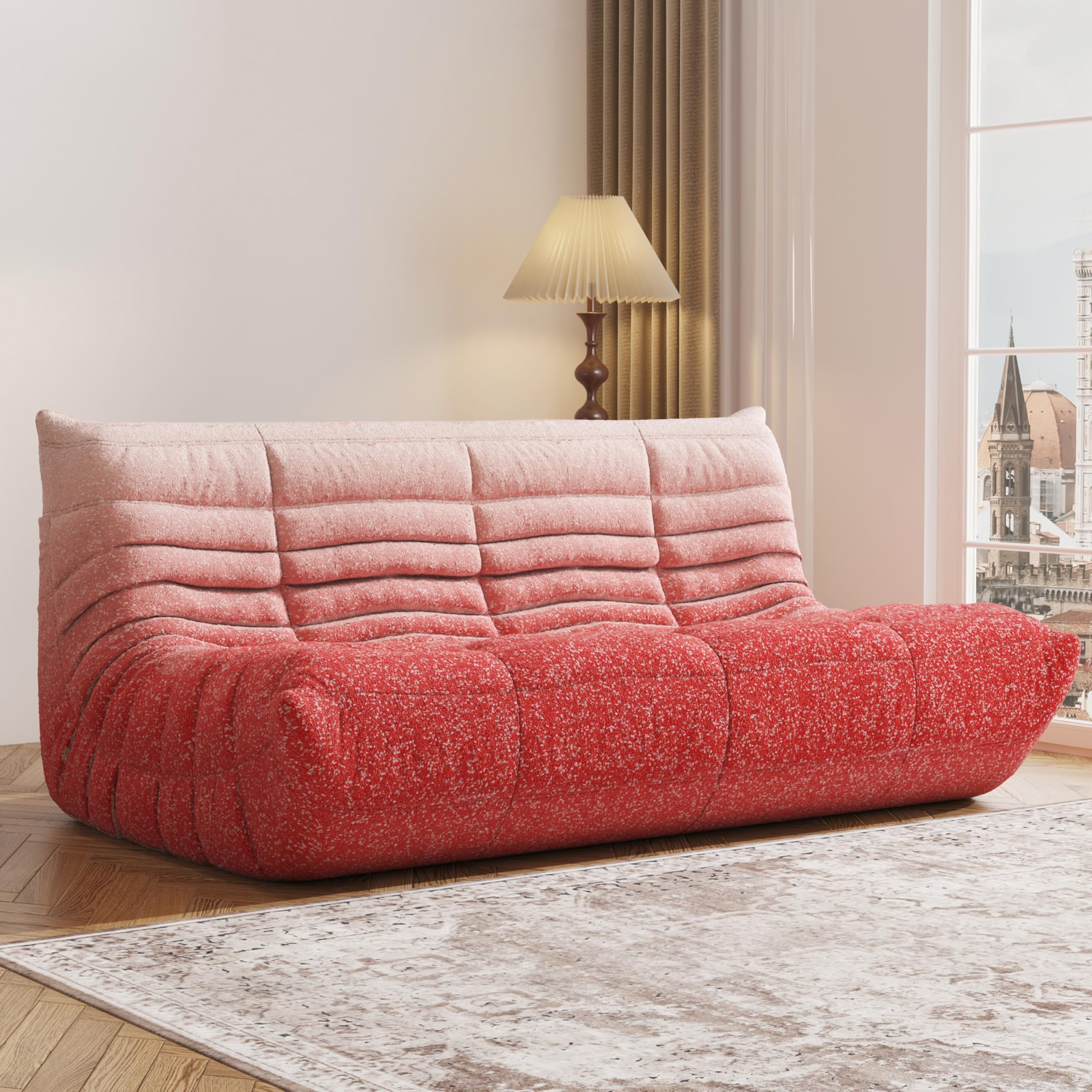 Adults Bean Bag Chairs Lazy Floor Sofa Togo Couch Comfy Memory Foam Reading Chair Teddy Fleece BeanBag for Living Room Bedroom Dorm Office Gaming Room, Green, 1 Seater