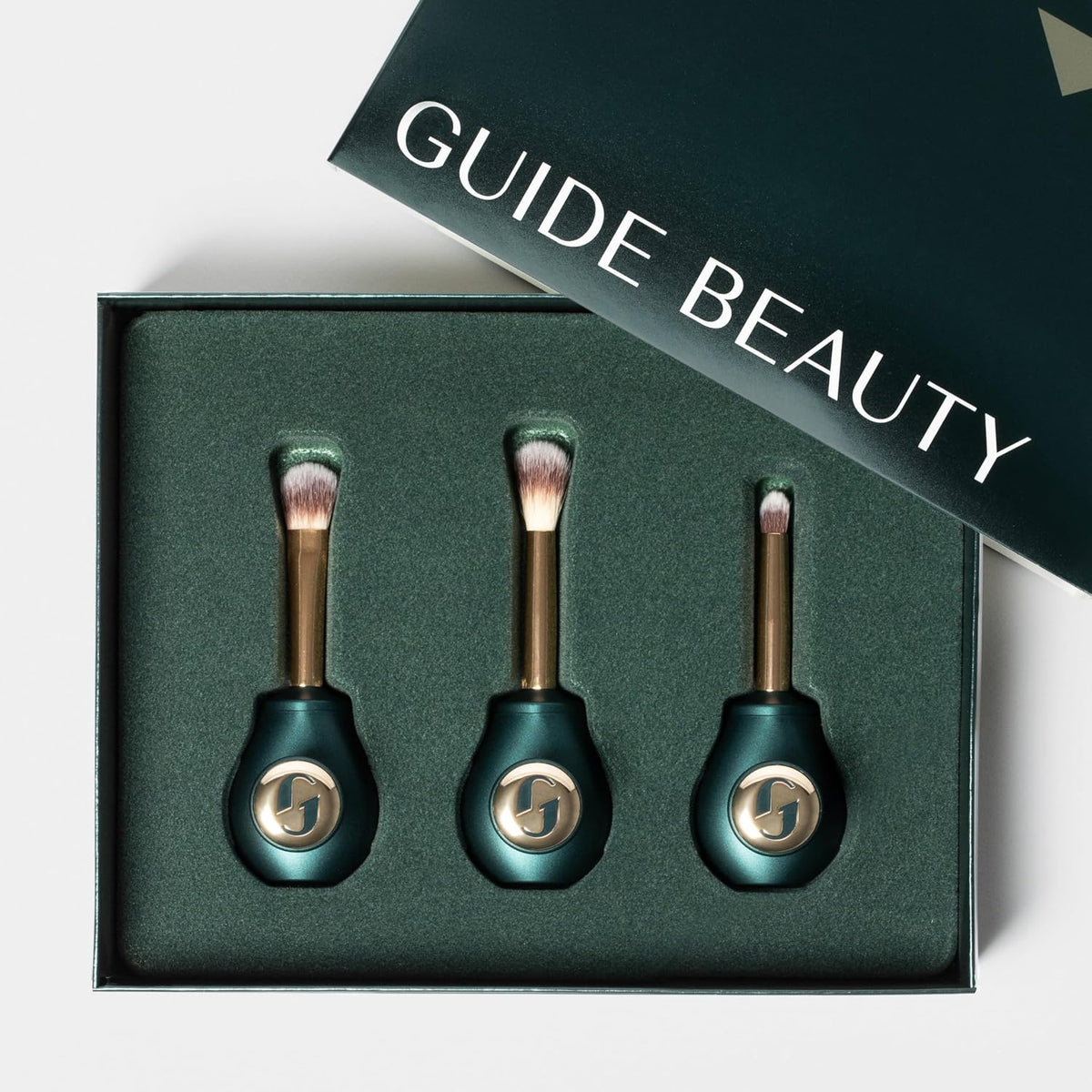 Guide Beauty Easy on the Eyes Collection; Eyeliner Brushes Set of Three, Premium Cosmetic Precision Makeup Brushes