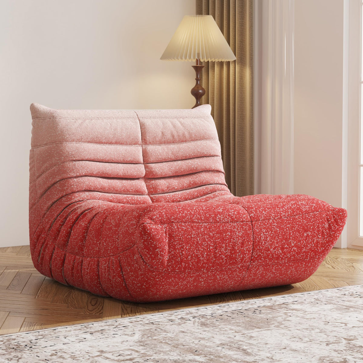 Adults Bean Bag Chairs Lazy Floor Sofa Togo Couch Comfy Memory Foam Reading Chair Teddy Fleece BeanBag for Living Room Bedroom Dorm Office Gaming Room, Green, 1 Seater