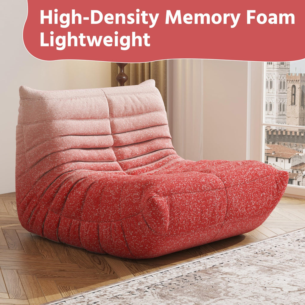 Adults Bean Bag Chairs Lazy Floor Sofa Togo Couch Comfy Memory Foam Reading Chair Teddy Fleece BeanBag for Living Room Bedroom Dorm Office Gaming Room, Green, 1 Seater