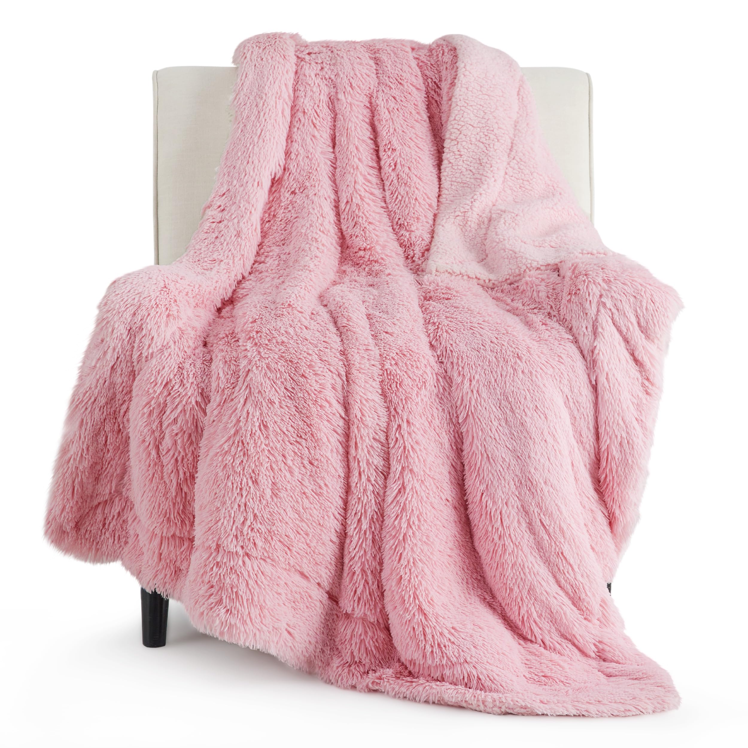 Bedsure GentleSoft Fluffy Fuzzy Faux Fur Throw Blanket for Couch, Soft Sherpa Fleece Cozy Gifts for Women, Plush Bed Blanket Room Decor for Men, Thick Warm Teen Gifts Winter Bedding