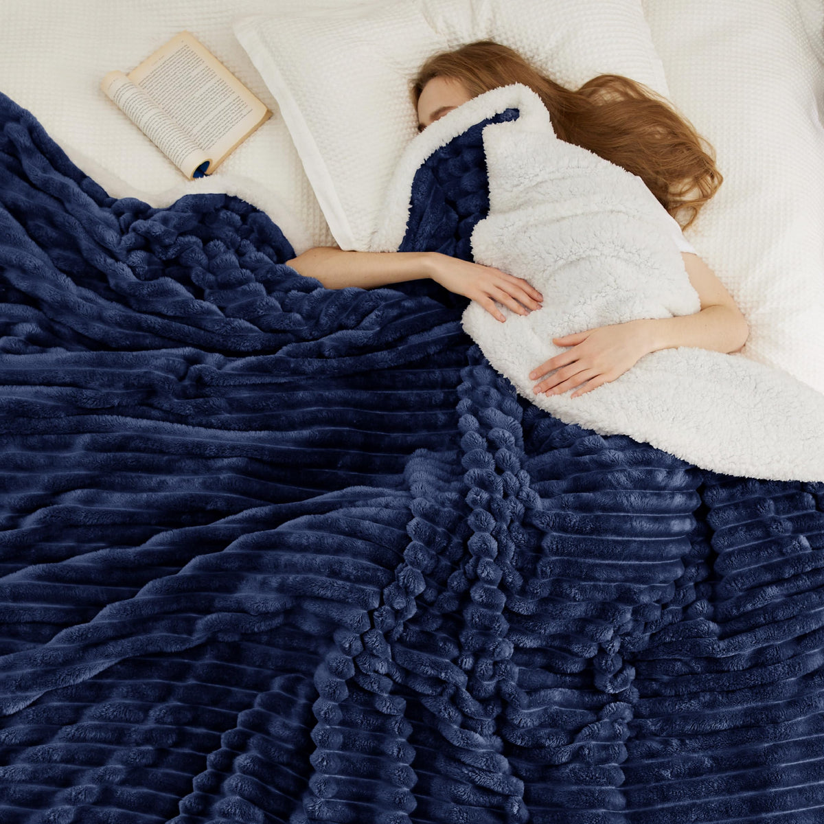 Bedsure Sherpa Throw Blanket for Couch - Super Soft, Comfort Cozy Fleece Thick Warm Blanket for Women, GentleSoft Plush & Fluffy Spring Throw Gift for Women, Room Decor, Beige, 50x60 Inches