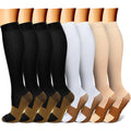 FEYHAY Copper Compression Socks (8 Pairs) 15-20 mmHg Circulation is Best Athletic & Daily for Men & Women, Running, Climbing