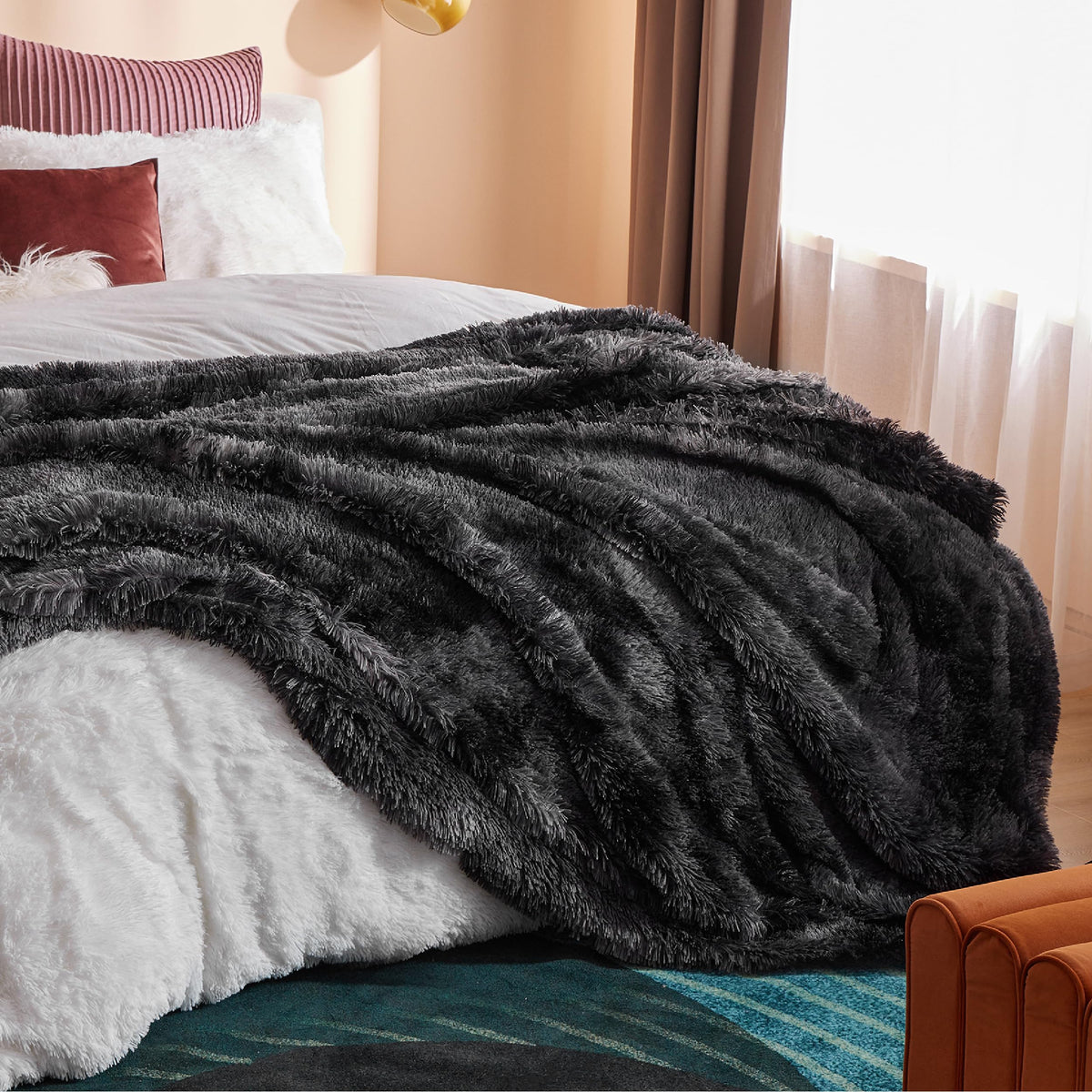 Bedsure GentleSoft Fluffy Fuzzy Faux Fur Throw Blanket for Couch, Soft Sherpa Fleece Cozy Gifts for Women, Plush Bed Blanket Room Decor for Men, Thick Warm Teen Gifts Winter Bedding