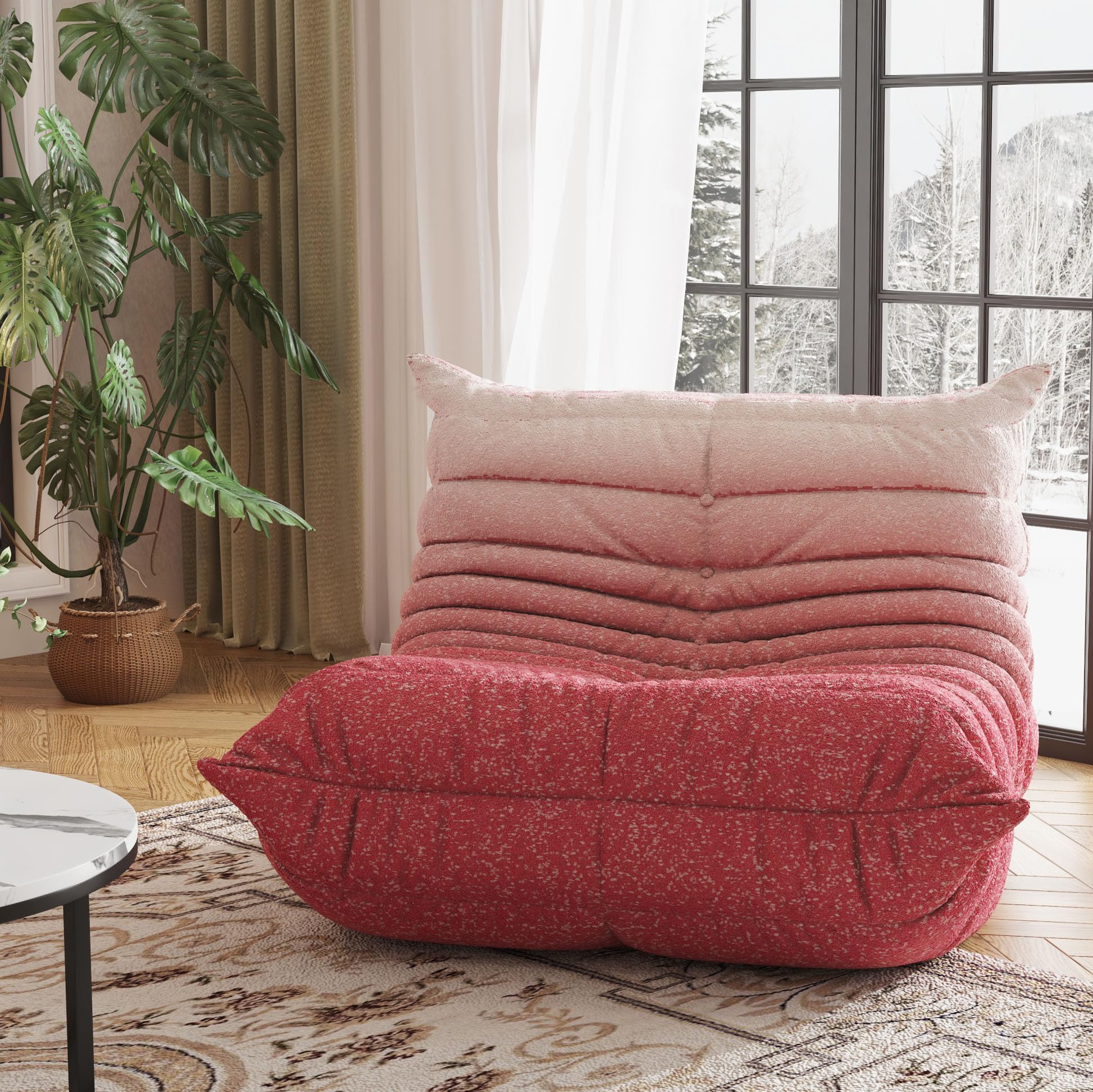 Adults Bean Bag Chairs Lazy Floor Sofa Togo Couch Comfy Memory Foam Reading Chair Teddy Fleece BeanBag for Living Room Bedroom Dorm Office Gaming Room, Green, 1 Seater