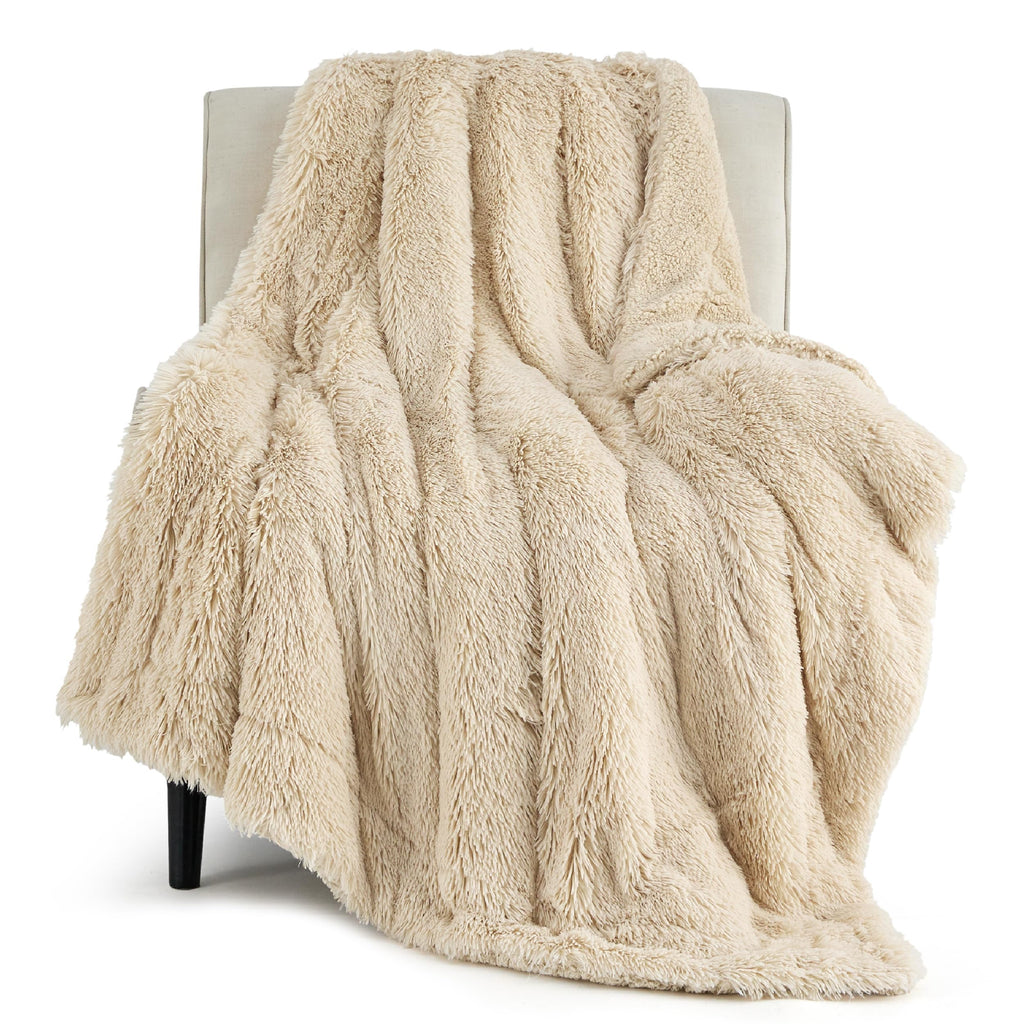 Bedsure GentleSoft Fluffy Fuzzy Faux Fur Throw Blanket for Couch, Soft Sherpa Fleece Cozy Gifts for Women, Plush Bed Blanket Room Decor for Men, Thick Warm Teen Gifts Winter Bedding