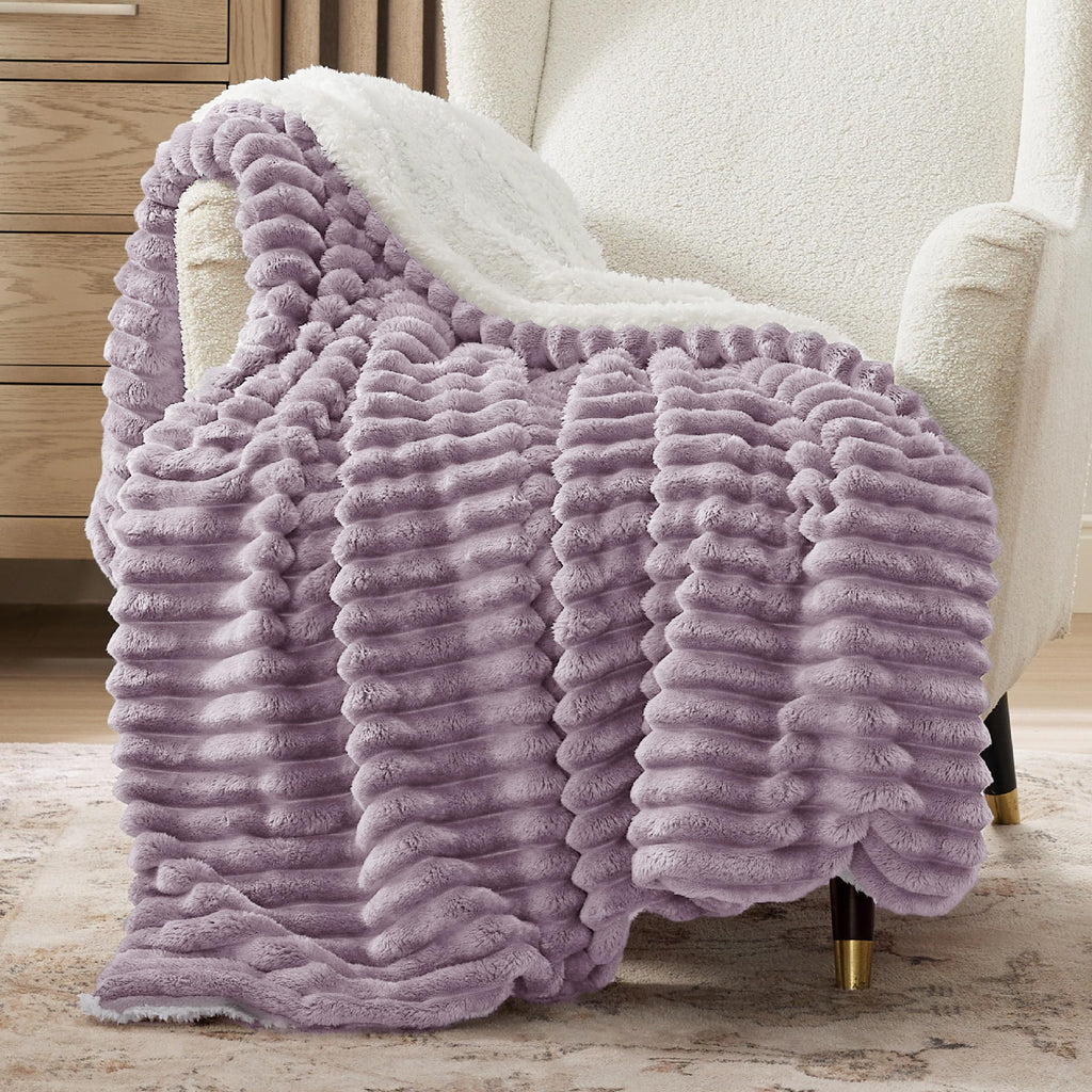 Bedsure Sherpa Throw Blanket for Couch - Super Soft, Comfort Cozy Fleece Thick Warm Blanket for Women, GentleSoft Plush & Fluffy Spring Throw Gift for Women, Room Decor, Beige, 50x60 Inches