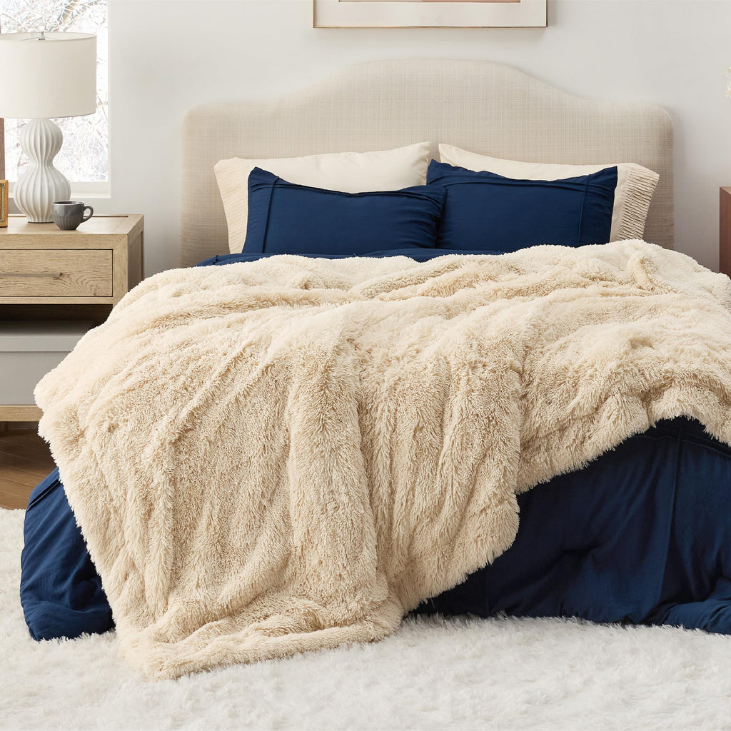 Bedsure GentleSoft Fluffy Fuzzy Faux Fur Throw Blanket for Couch, Soft Sherpa Fleece Cozy Gifts for Women, Plush Bed Blanket Room Decor for Men, Thick Warm Teen Gifts Winter Bedding